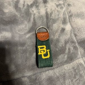 Baylor Needlepoint Smathers and Brandon Leather Keychain
